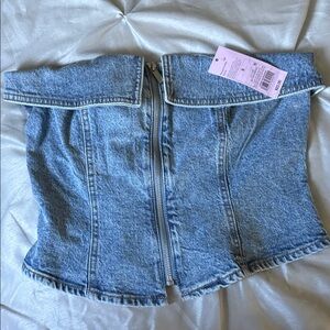 Wild Fable Blue Denim Crop Top